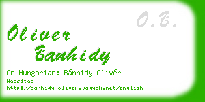 oliver banhidy business card